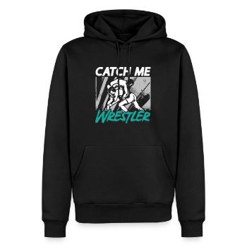 Catch Wrestling Catch Me Lutteur Combat Grappling - Sweat à capuche Premium bio Homme - noir - Devant - Nico (187cm)