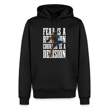 Muay Thai Fear Is A Reaction Fighter Thai Boxing - Männer Premium Bio Hoodie - Schwarz - Vorne - Nico (187cm)