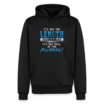 Plumber It's Not The Lenght Of The Pipe Plumbing - Männer Premium Bio Hoodie - Schwarz - Vorne - Nico (187cm)