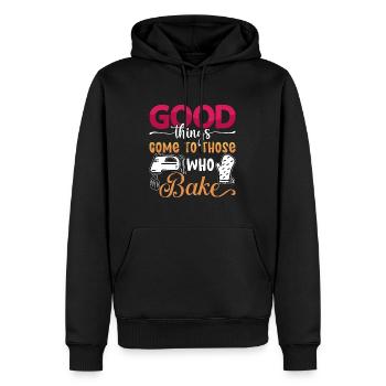 Baker Good Things Come To Those Who Bake Baking - Männer Premium Bio Hoodie - Schwarz - Vorne - Nico (187cm)