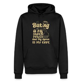 Baker Baking est mon superpouvoir gâteau de chef de boulangerie - Sweat à capuche Premium bio Homme - noir - Devant - Nico (187cm)