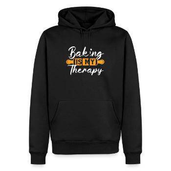 Baker Baking Is My Therapy Bakery Chef Cake Bake - Men’s Premium Organic Hoodie - black - Front - Nico (187cm)