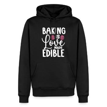 Baker Baking Is Love Made Edible Bakery Cake Bake - Men’s Premium Organic Hoodie - black - Front - Nico (187cm)