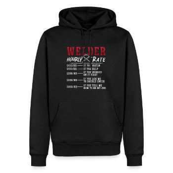 Welder Hourly Rate Welding Career Weld Welders - Männer Premium Bio Hoodie - Schwarz - Vorne - Nico (187cm)