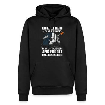 Soudeur Je suis un multitâche Carrière de soudeur Fer à souder - Sweat à capuche Premium bio Homme - noir - Devant - Nico (187cm)