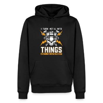 Welder Turn Metal Into Welding Career Weld Iron - Sweat à capuche Premium bio Homme - noir - Devant - Nico (187cm)
