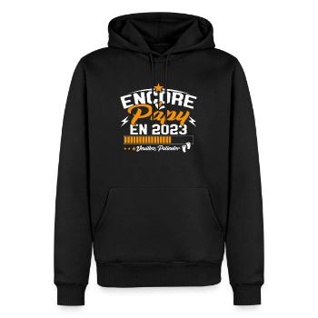 Annonce Grossesse Encore Papy 2023 Cadeau - Sweat à capuche Premium bio Homme - noir - Devant - Nico (187cm)