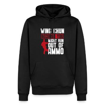 Wing Chun parce que vous pourriez courir combat fighter - Sweat à capuche Premium bio Homme - noir - Devant - Nico (187cm)