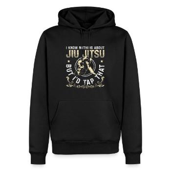 Jiu Jitsu I Know Nothing Combat Fighting Fighter - Männer Premium Bio Hoodie - Schwarz - Vorne - Nico (187cm)