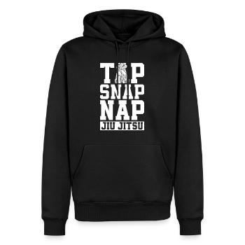 Jiu Jitsu Tap Snap Nap Jiu Jitsu Fighting Fighter - Men’s Premium Organic Hoodie - black - Front - Nico (187cm)