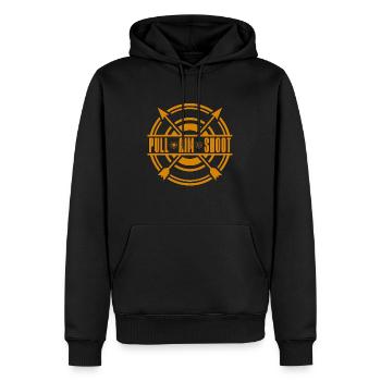 Archery Pull Aim Shoot Hunting Bowhunter Archer - Männer Premium Bio Hoodie - Schwarz - Vorne - Nico (187cm)