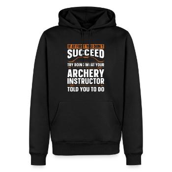 Archery If At First Crossbow Target Hunting Archer - Männer Premium Bio Hoodie - Schwarz - Vorne - Nico (187cm)