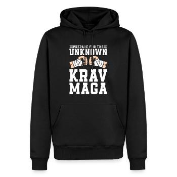 Krav Maga se prépare pour le combattant MMA de combat rapproché - Sweat à capuche Premium bio Homme - noir - Devant - Nico (187cm)