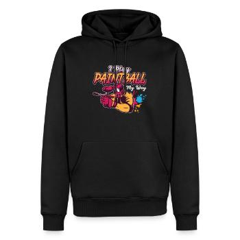 Paintball I Play Paintball Airgun Paintball Player - Männer Premium Bio Hoodie - Schwarz - Vorne - Nico (187cm)