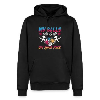 Paintball My Balls Look Splatter Paintball Player - Männer Premium Bio Hoodie - Schwarz - Vorne - Nico (187cm)