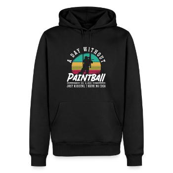 Paintball A Day Without Paint Gun Paintball Player - Männer Premium Bio Hoodie - Schwarz - Vorne - Nico (187cm)