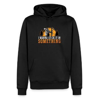 Bowhunting I want to Stick In Arrow Target Bowhunter - Men’s Premium Organic Hoodie - black - Front - Nico (187cm)