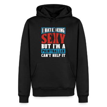 Paintball Je déteste être un joueur de tir sexy à l’arme à air comprimé - Sweat à capuche Premium bio Homme - noir - Devant - Nico (187cm)