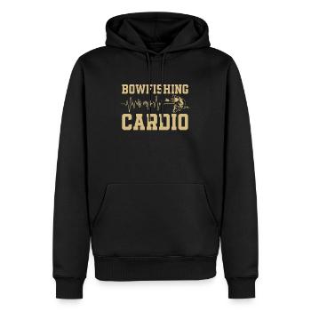 Bowfishing Cardio Fisherman Fish Hunting Bowfisher - Männer Premium Bio Hoodie - Schwarz - Vorne - Nico (187cm)