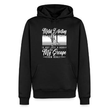 Metal Detecting Is Not Just Detecting Detectorist - Men’s Premium Organic Hoodie - black - Front - Nico (187cm)