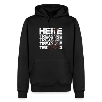 Détecteur de métaux ici Détecteur de trésor - Sweat à capuche Premium bio Homme - noir - Devant - Nico (187cm)