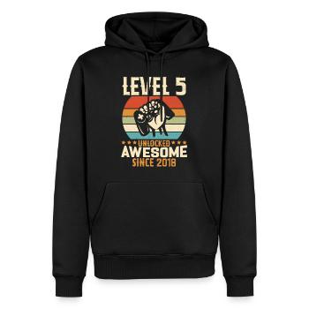 Level 5 Jahre Gaming-Geburtstagsgeschenk freischalten - Männer Premium Bio Hoodie - Schwarz - Vorne - Nico (187cm)