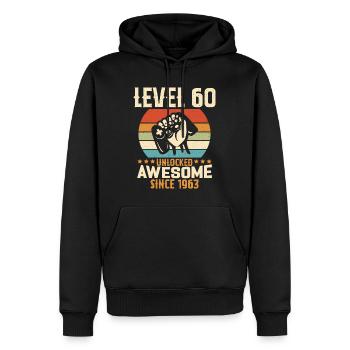 Level 60 Jahre Gaming-Geburtstagsgeschenk freischalten - Männer Premium Bio Hoodie - Schwarz - Vorne - Nico (187cm)
