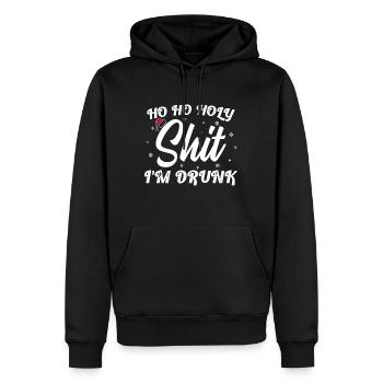 Ho Ho Holy Shit I'm Drunk Funny Christmas Xmas Win - Männer Premium Bio Hoodie - Schwarz - Vorne - Nico (187cm)