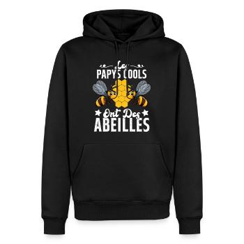 Les Papys Cools Ont Des Abeilles Cadeau Apiculteur - Sweat à capuche Premium bio Homme - noir - Devant - Nico (187cm)