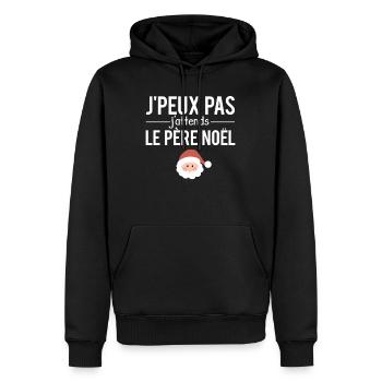 J'peux pas j'attends le Père Noël humour - Sweat à capuche Premium bio Homme - noir - Devant - Nico (187cm)