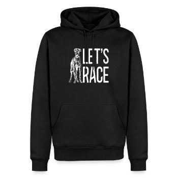 Greyhound Racing Let’s Race Rescue Greyhound Racer - Sweat à capuche Premium bio Homme - noir - Devant - Nico (187cm)