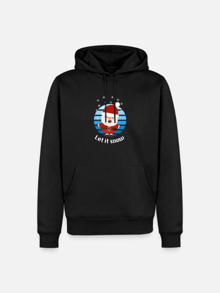 Laissez neiger le Père Noël - Sweat à capuche Premium bio Homme - noir