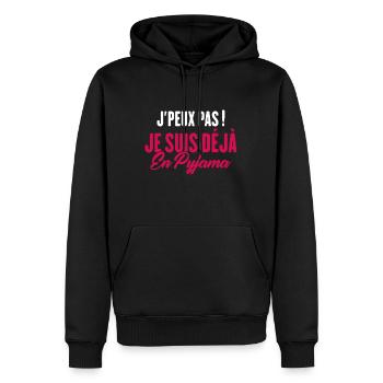 J'peux pas Je suis déjà en Pyjama - Sweat à capuche Premium bio Homme - noir - Devant - Nico (187cm)