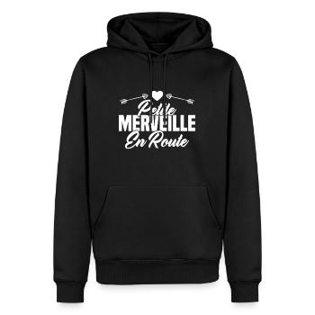 Femme Petite Merveille En Route Future Grossesse - Sweat à capuche Premium bio Homme - noir - Devant - Nico (187cm)
