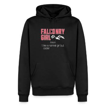 Falconry Girl Like A Normal Birds Of Prey Falconer - Männer Premium Bio Hoodie - Schwarz - Vorne - Nico (187cm)