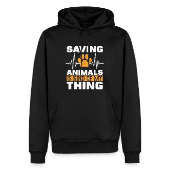 Veterinary Saving Animals Is Vet Tech Veterinarian - Men’s Premium Organic Hoodie - black - Front - Nico (187cm)