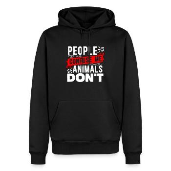 Animal Officer Les gens me confondent Officier des animaux - Sweat à capuche Premium bio Homme - noir - Devant - Nico (187cm)