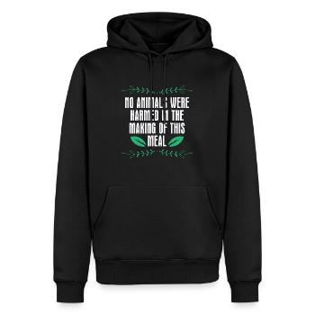 Chef végétalien Aucun animal n’était un chef végétalien à base de plantes - Sweat à capuche Premium bio Homme - noir - Devant - Nico (187cm)