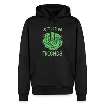 Chef végétalien Laitue Soyez amis Véganisme Chefs végétaliens - Sweat à capuche Premium bio Homme - noir - Devant - Nico (187cm)
