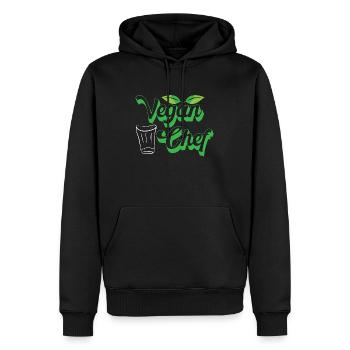 Chef végétalien Cuisine à base de plantes Légumes Chefs végétaliens - Sweat à capuche Premium bio Homme - noir - Devant - Nico (187cm)