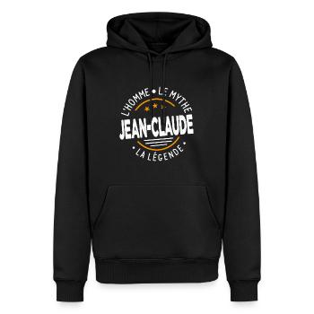 Jean Claude L'Homme Le Mythe La Légende Cadeau - Sweat à capuche Premium bio Homme - noir - Devant - Nico (187cm)