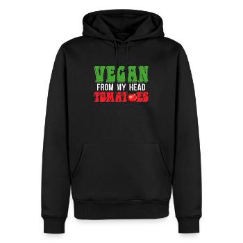 Veganism Vegan From My Head Vegetarian Vegan Lover - Männer Premium Bio Hoodie - Schwarz - Vorne - Nico (187cm)