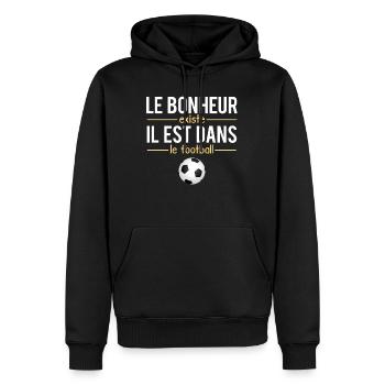 Le Bonheur Existe il Est Dans Le Football Foot - Sweat à capuche Premium bio Homme - noir - Devant - Nico (187cm)