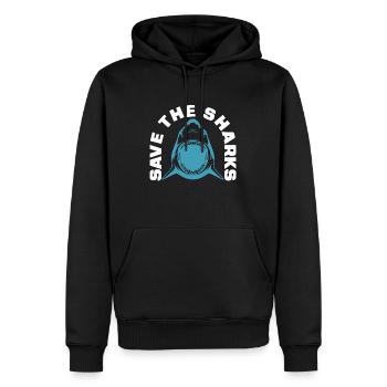 Conservationist Save The Sharks Conserve la faune - Sweat à capuche Premium bio Homme - noir - Devant - Nico (187cm)