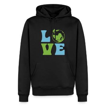 Réserve naturelle de Guardianist Love Planet Earth - Sweat à capuche Premium bio Homme - noir - Devant - Nico (187cm)
