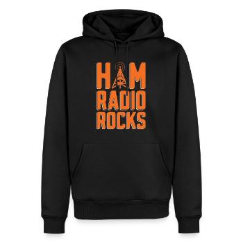 Ham Radio Rocks Loves Frequency Ham Radio Operator - Men’s Premium Organic Hoodie - black - Front - Nico (187cm)