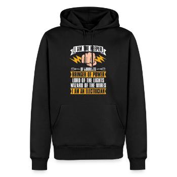 Electronics Repair I Am The Keeper Of The Inductor - Männer Premium Bio Hoodie - Schwarz - Vorne - Nico (187cm)