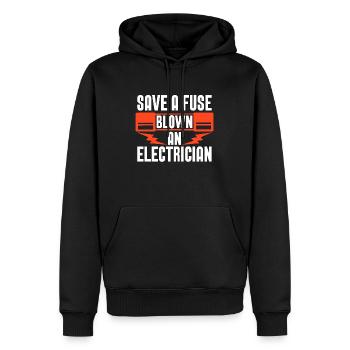 Electronics Repair Save A Fuse Tools Electrician - Men’s Premium Organic Hoodie - black - Front - Nico (187cm)