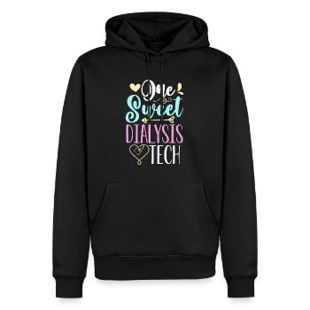 Technicien en dialyse Une infirmière douce technicien en dialyse - Sweat à capuche Premium bio Homme - noir - Devant - Nico (187cm)