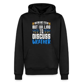 La météorologie introvertie mais prête à faire des prévisions - Sweat à capuche Premium bio Homme - noir - Devant - Nico (187cm)